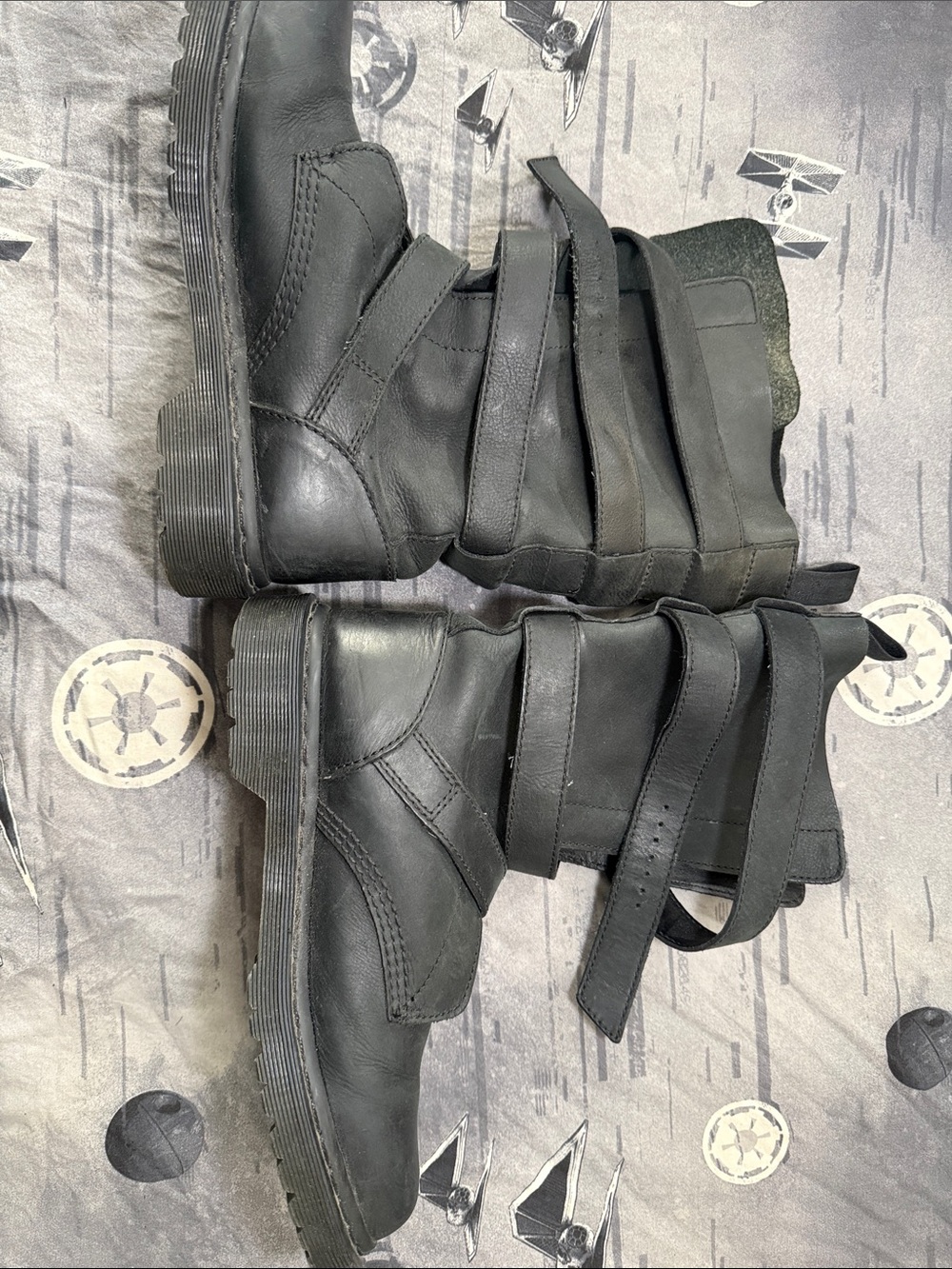EUC DR MARTEN LAUREN STRAPS LEATHER MID CALF BOOTS SZ 8 - Picture 6 of 11